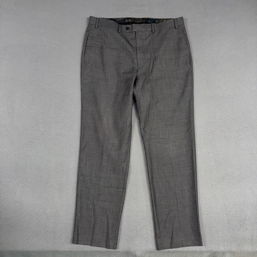 Lauren Ralph Lauren Pants Mens 36x32 Gray Flat Front Polyester Rayon Blend Dress